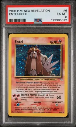 Entei 6/64 2001 Holo Swirl - PSA 6 - Neo Revelation Set - Pokemon Card - Image 1