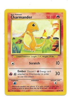 Pokemon TCG Charmander 46/102 Base Set 1999-2000 Wizards MP - Image 1