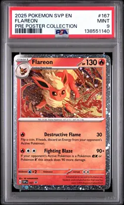 Pokemon Prismatic Evolutions Flareon #167 Poster Collection Promo - PSA 9 - Image 1