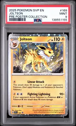 Pokemon Prismatic Evolutions Jolteon #169 Poster Collection Promo - PSA 9 - Image 1