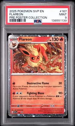 Pokemon Prismatic Evolutions Flareon #167 Poster Collection Promo - PSA 9 - Image 1