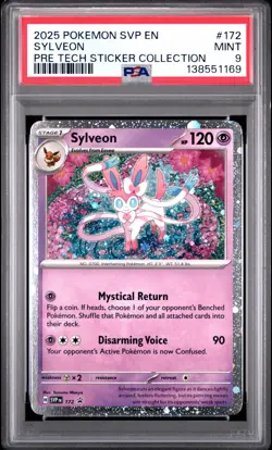 Pokemon Prismatic Evolutions Sylveon #172 Tech Sticker Collection Promo - PSA 9 - Image 1