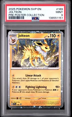 Pokemon Prismatic Evolutions Jolteon #169 Poster Collection Promo - PSA 9 - Image 1