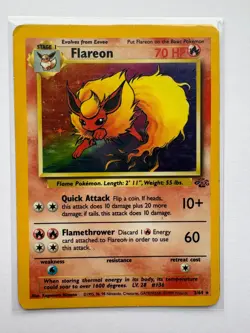Pokemon Flareon Holo Rare Jungle Unlimited Edition 3/64 LP - Image 1