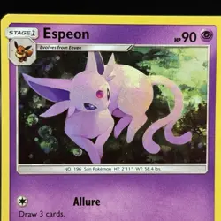 Espeon 89/214 Cosmos Holo Rare Blister SM Lost Thunder Promo Pokemon Card LP/NM - Image 2