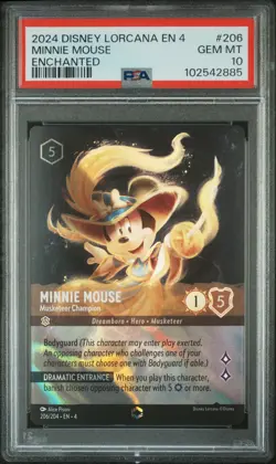 DISNEY LORCANA EN 4-URSULA'S RETURN MINNIE MOUSE - MUSKETEER CHAMPION PSA 10 - Image 1