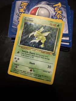 Pokemon Scyther Jungle Set Holo Rare 10/64 Unlimited Vintage Card TCG - Image 1
