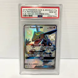 PSA 10 Rayquaza GX 177a/168 Hidden Fates Premium Collection Graded Pokemon Card - Image 1