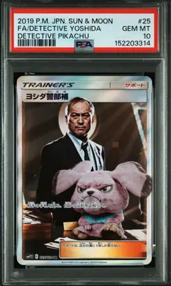 Detective Yoshida SR PSA 10 Graded Card - Detective Pikachu Series - Image 1