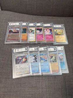 Bundle 11 Pokemon Card Slabs Bundle RKT Graded Pikachu Clefairy Eevee English - Image 1