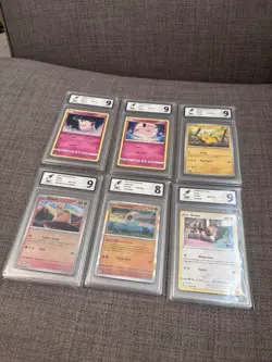 Bundle 11 Pokemon Card Slabs Bundle RKT Graded Pikachu Clefairy Eevee English - Image 3
