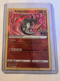 Radiant Charizard 011/078 Pokemon GO Radiant Rare Holo English Pokemon TCG Card - Image 1