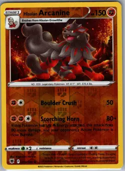 Hisuian Arcanine 071/189 Reverse Holo Astral Radiance - Pokemon Card - NM - Image 1