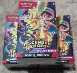 Pokemon x3 TCG Mega Evolution Ascended Heroes Booster Bundle Sealed IN HAND - Image 1