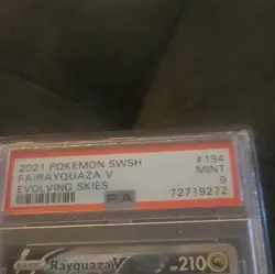 Pokemon 2021 Evolving Skies Rayquaza V 194/203 Alt Full Art Holo PSA 9 - Image 2