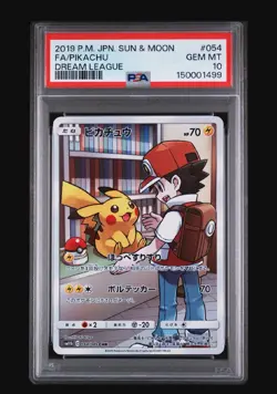 2019 POKEMON JAPANESE SUN & MOON DREAM LEAGUE #054 FA/PIKACHU DREAM LEAGUE PSA10 - Image 1