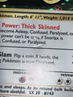 Snorlax 11/64 Holo Rare Jungle Pokemon Unlimited Holo Damaged - Image 5