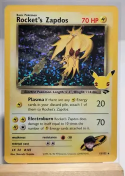 Pokemon Celebrations Team Rockets Zapdos 15/132 Holo Foil NM - Image 1