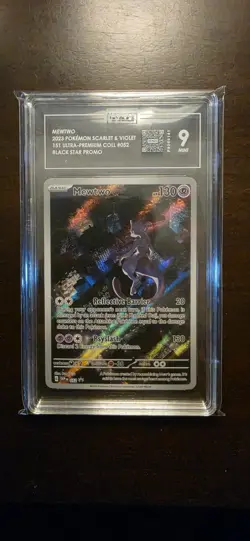 Pokemon Mewtwo 2023 Scarlet & Violet 151 #052 Black Star Promo Holo TAG 9 - Image 1