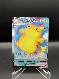 Pokemon TCG Surfing Pikachu VMAX 25th Anniversary Card 009/025 LP - Image 1