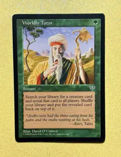 ***Worldly Tutor** MTG Mirage Magic Kid Icarus - Image 1