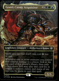 1x Foil Gonti, Canny Acquisitor (Borderless) - Commander: Outlaws - NM - MTG - Image 1