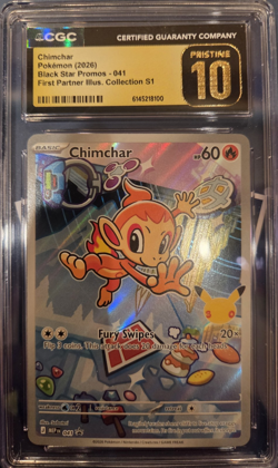 Pokemon TCG Chimchar Promo Holo CGC Pristine 10 Black Star 041 60 HP 2026 Card - Image 1