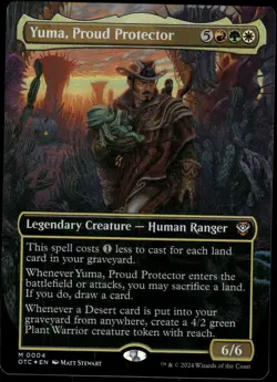 1x Foil Yuma, Proud Protector (Borderless) - Commander: Outlaws - NM - MTG - Image 1