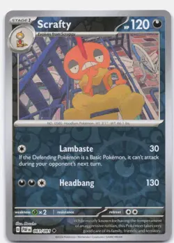 Scrafty 061/091 Uncommon Paldean Fates Pokemon Reverse Holo Near Mint - Image 1