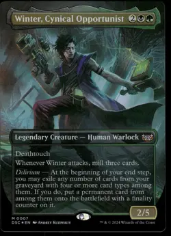1x Foil Winter, Cynical Opportunist (Borderless) - Commander: Duskmourn - NM MTG - Image 1