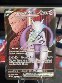 2025 Pokemon Destined Rivals Team Rocket's Mewtwo ex #213/182 - Image 1