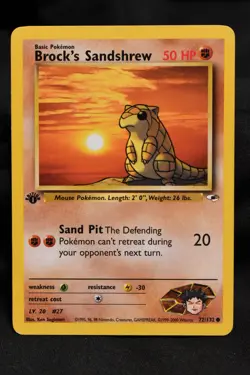Brock's Sandshrew 1st Edition 72/132 LP Gym Heroes Regular Common Pokemon TCG - Image 1