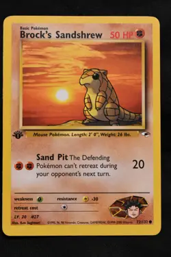 Brock's Sandshrew 1st Edition 72/132 LP Gym Heroes Regular Common Pokemon TCG - Image 2