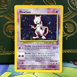 2000 Pokemon - Mewtwo #10/30 - Base Set 2 - Holo Corner Swirl - LP - Image 1