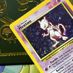 2000 Pokemon - Mewtwo #10/30 - Base Set 2 - Holo Corner Swirl - LP - Image 2