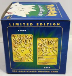 Nintendo Pokemon Burger King Togepi Trading Card 23K Gold Plated Blue Box Sealed - Image 3