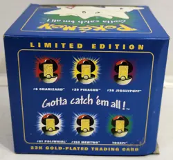 Nintendo Pokemon Burger King Togepi Trading Card 23K Gold Plated Blue Box Sealed - Image 4