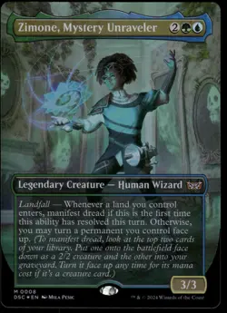 1x Foil Zimone, Mystery Unraveler (Borderless) - Commander: Duskmourn - NM - MTG - Image 1