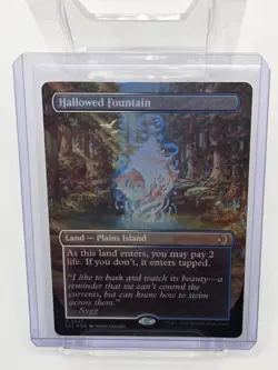 Hallowed Fountain (Borderless Double Sided FOIL) Lorwyn Eclipsed 347 MtG Wizards - Image 1