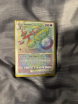 Unown VSTAR 199/195 Rare Rainbow Silver Tempest Pokemon Near Mint - Image 1