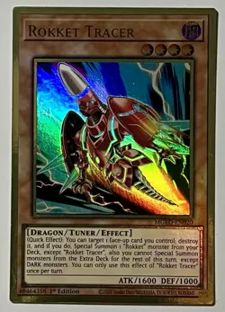 Rokket Tracer MGED-EN020 (NM) Premium Gold Rare 1st Edition YuGiOh! - Image 1