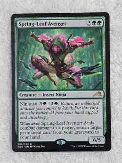 MTG Spring-Leaf Avenger #208 Kamigawa Neon Dynasty Magic Card Rare NM - Image 1
