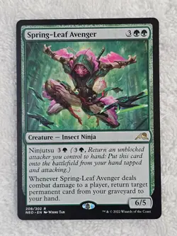 MTG Spring-Leaf Avenger #208 Kamigawa Neon Dynasty Magic Card Rare NM - Image 2