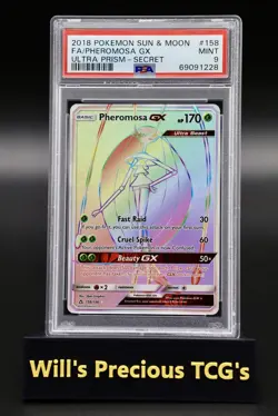 PSA 9 Pheromosa 157/156 Sun & Moon Ultra Prism 2018 Secret Full Art Pokemon Card - Image 1