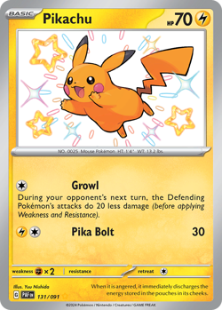 Pokemon - Pikachu 131/091 Paldean Fates - Shiny Rare - NM - Image 4