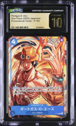 Portgas D. Ace P-103 Promotional Cards One Piece Japanese CGC 10 Pristine - Image 1