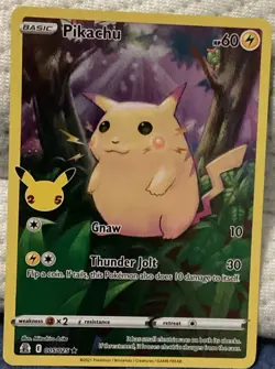 Pokemon Pikachu 005/025 Celebrations Holo Rare Full Art Basic HP60 Gnaw - Image 1