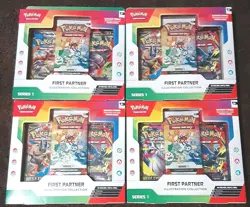 (Lot of 4) Pokemon First Partner Illustration Collection Series 1 - Image 1