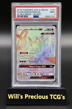 PSA 9 Necrozma 161/156 Sun & Moon Ultra Prism 2018 Secret Full Art Pokemon - Image 1