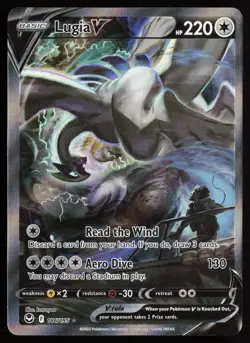 2022 POKEMON SWORD & SHIELD SILVER TEMPEST #186 FULL ART LUGIA V SIR NM - Image 1